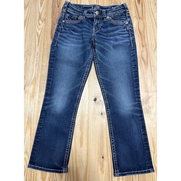 Silver Jeans Women's Mid Capri Jeans Suki Fluid Blue Denim Y2K Size 27 x 22.5 - Picture 1 of 7